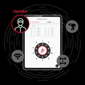 Interface opérateur sur tablette pour contrôler et surveiller les outils connectés
